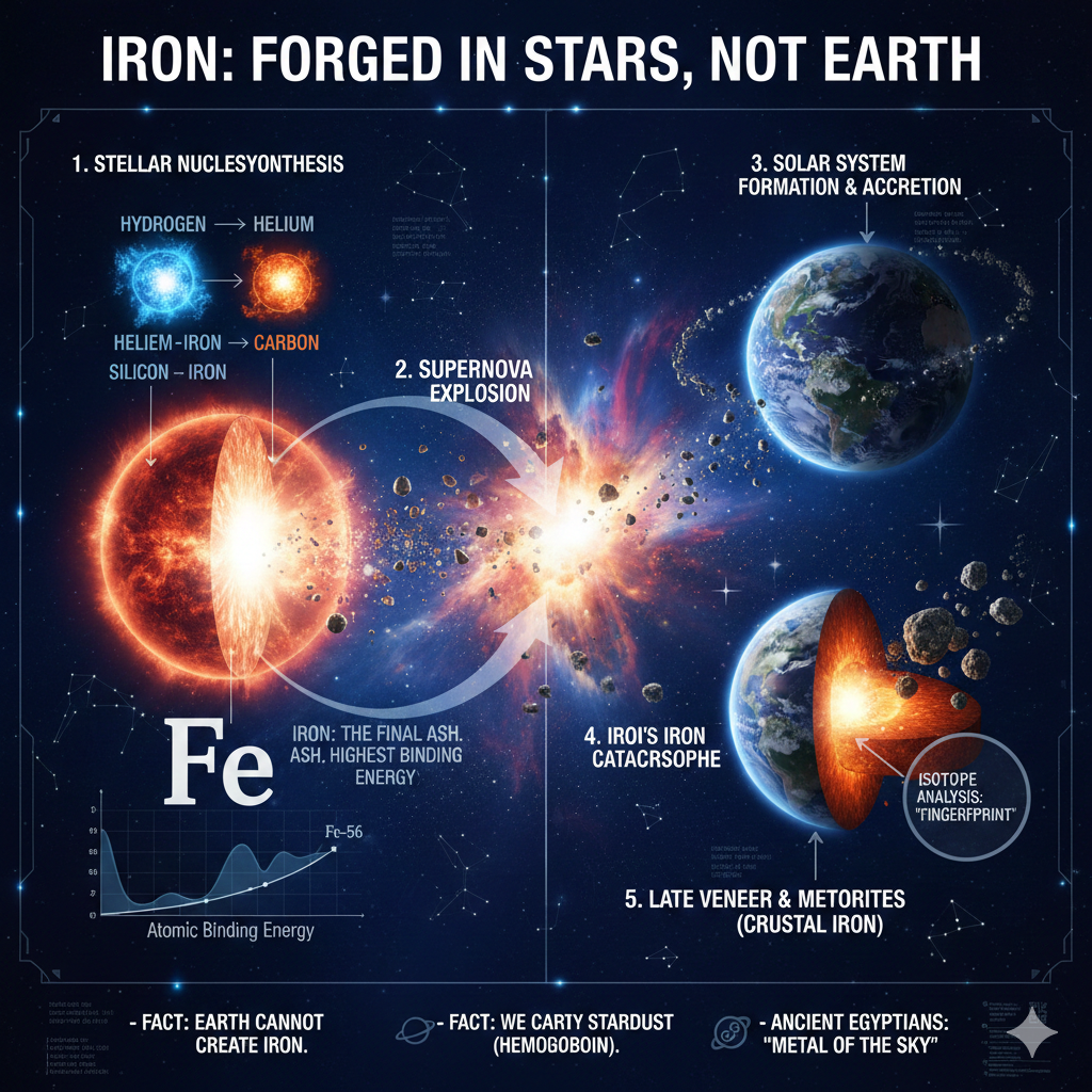 iron is from the sky. not form earth