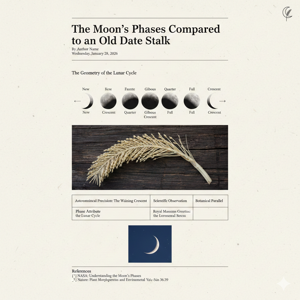 The Moon’s Phases Compared to an Old Date Stalk