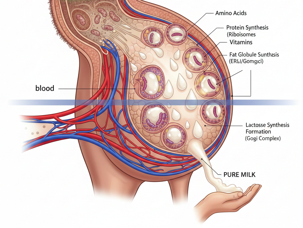 milk transformation between excretions and blood